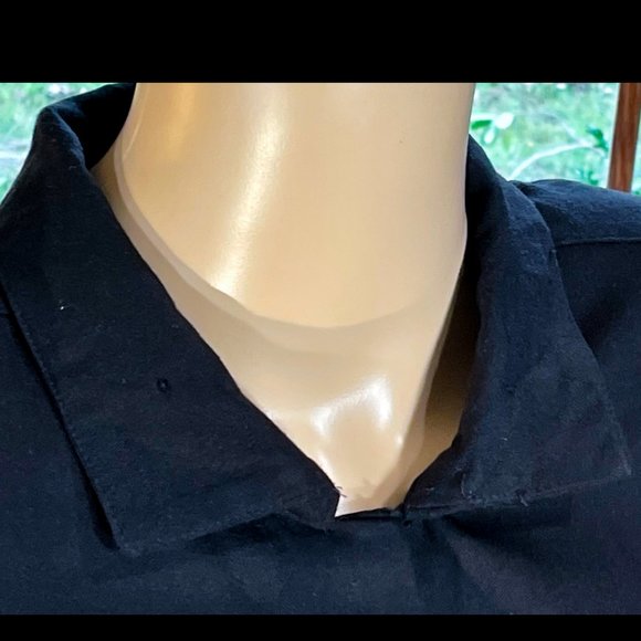 ▪️VTG▪️KATIE▪️ILGWU▪️1980's Black Convertible Collar Pocket Maxi Shirt Dress - Picture 4 of 10